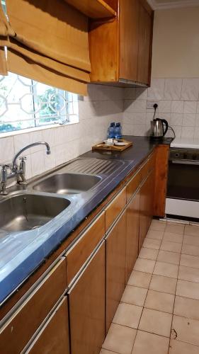 a kitchen with a sink and a stove at Zereniti House in Muyaka