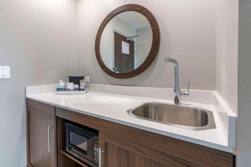 y baño con lavabo y espejo. en Hampton Inn Nicholasville Brannon Crossing, Ky en Nicholasville