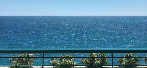 a view of the ocean from a balcony at Grand Hotel Del Mare Resort & Spa in Bordighera
