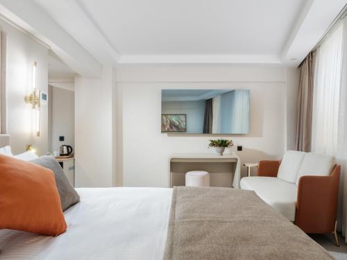 Cama o camas de una habitación en Perla Pura