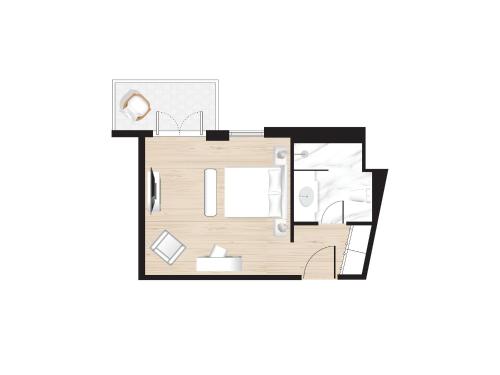 aometric drawing of a small house top view at The Roc Club in Athens