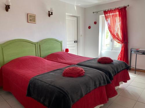 Katil atau katil-katil dalam bilik di Chambres d'hotes Béziers La Noria