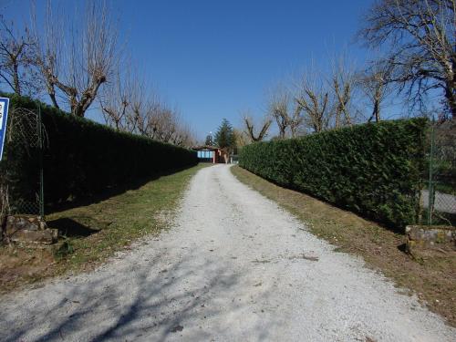 a dirt road with a hedge on the side of it at Camping Village la Chiocciola in Capannole