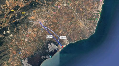 a satellite view of a map of a city at Apartamento en Torreblanca Ref 061 in Torreblanca