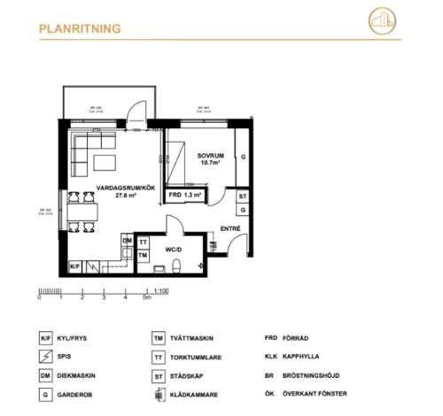 a floor plan of a house at Central apartment with a view in Växjö