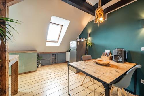 Dapur atau dapur kecil di Kleines Maisonette- Apartment