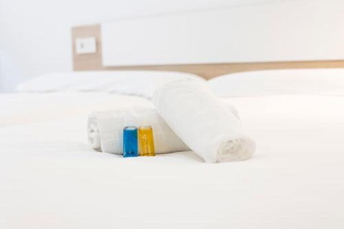una cama de hospital con papel higiénico y medicinas en Amaiur. Basquenjoy, en Hondarribia