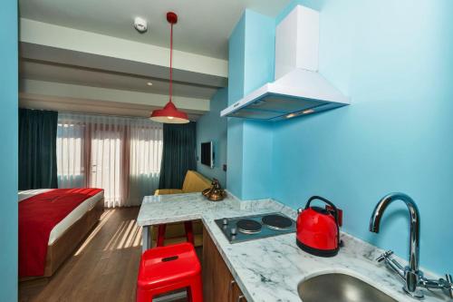 Kuchyň nebo kuchyňský kout v ubytování Taksim Istanbul Nis Hotel - Istiklal Street