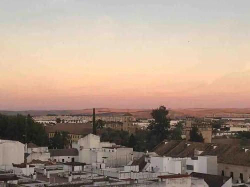 a view of a city at sunset at Nice central flat with wonderful views in Córdoba