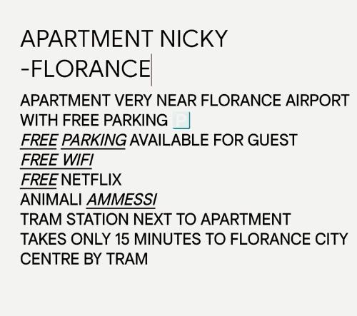a screenshot of a page of a text box with the words appointment kickoffitance at Apartement NICKY in Florence