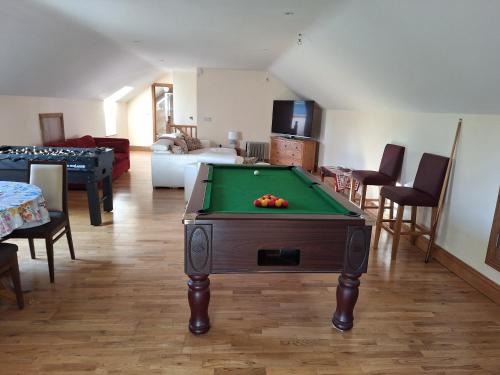 a living room with a pool table in it at The Attic in Kilkenny