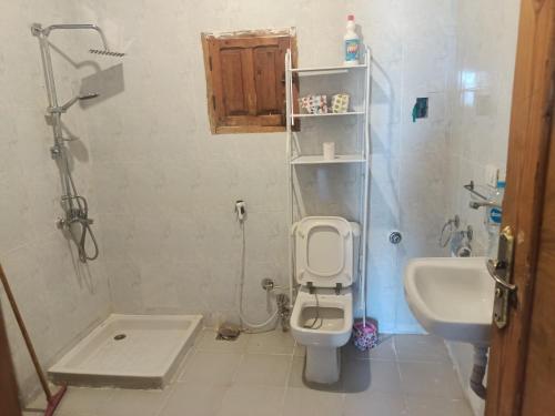 a small bathroom with a toilet and a sink at An na no in Nuweiba