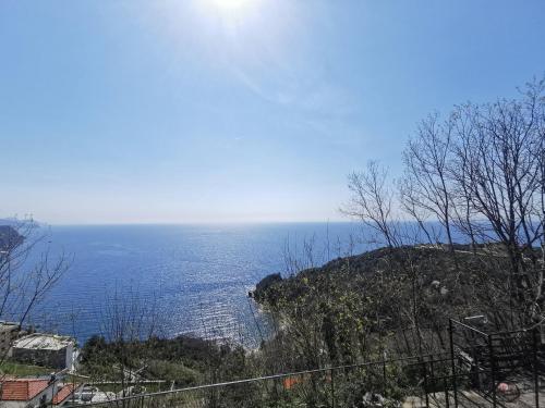 a view of the ocean from a hill at High Hostel in Budva