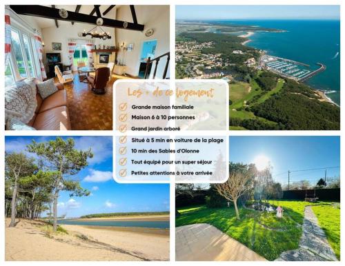 un collage de photos d'une maison avec l'océan dans l'établissement 