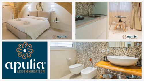 a collage of pictures of a bathroom and a bedroom at Zema Home by Apulia Accommodation in Bari