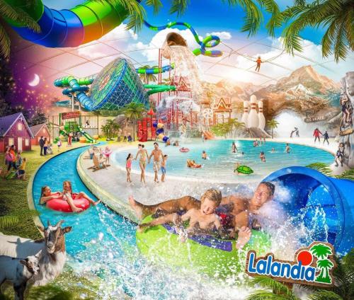 a rendering of a water park with people in it at Apartment in Hovborg