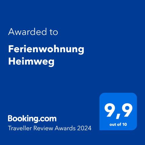 a screenshot of a phone screen with the text awarded to refrigeratorigham heinemapping at Ferienwohnung Heimweg in Feldberg