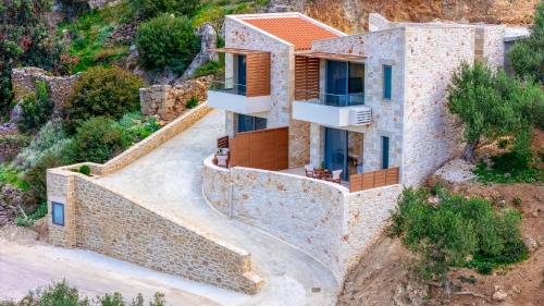 an aerial view of a villa with a house at Anadia Luxury Pocket Villa in Falasarna