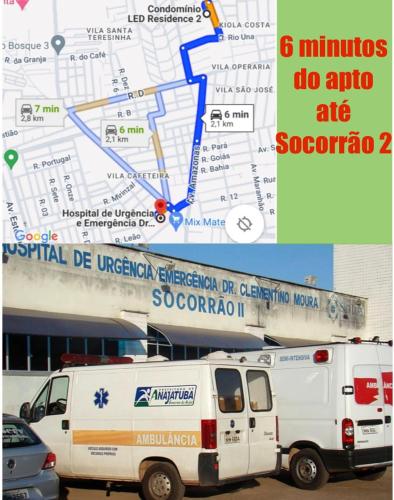 a white van parked in a parking lot with a map at Apto bem localizado est de Ribamar ao lado do shopping in São-José-do-Ribamar