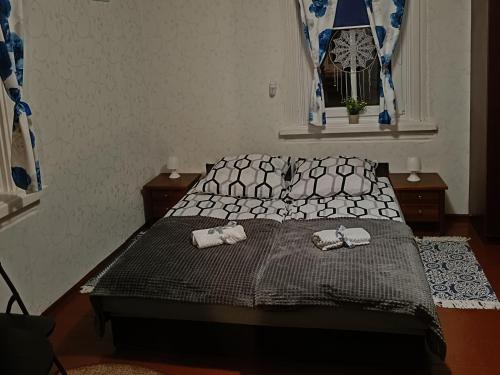 Ein Bett oder Betten in einem Zimmer der Unterkunft Zielony Domek nad Biebrzą