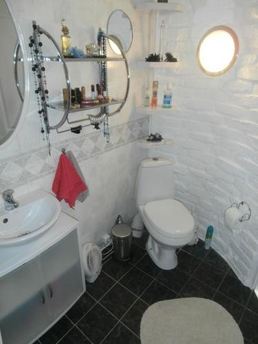 a bathroom with a toilet and a sink at Private Apartment For You in Tartu