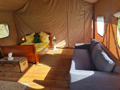 Χώρος καθιστικού στο Camping de la touche