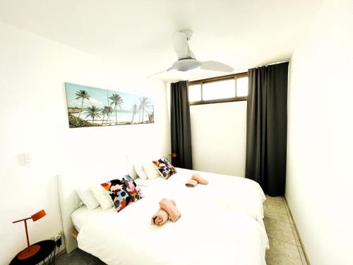 Postel nebo postele na pokoji v ubytování Seaview Apartment Los Cactus
