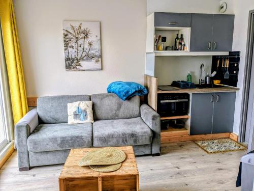 Kuchyň nebo kuchyňský kout v ubytování STUDIO PLAGE ANTHEMIS
