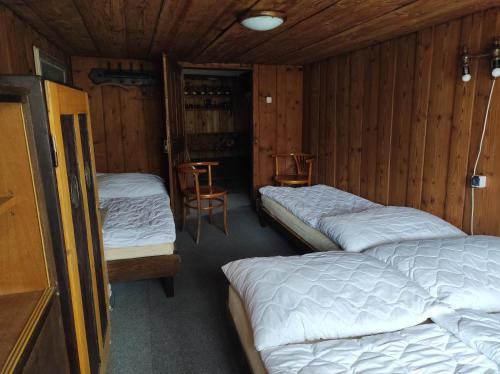Säng eller sängar i ett rum på Chaloupka Králíky