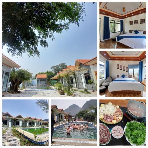 un collage de fotos de un complejo en Hang Mua Sunset Homestay, en Ninh Binh