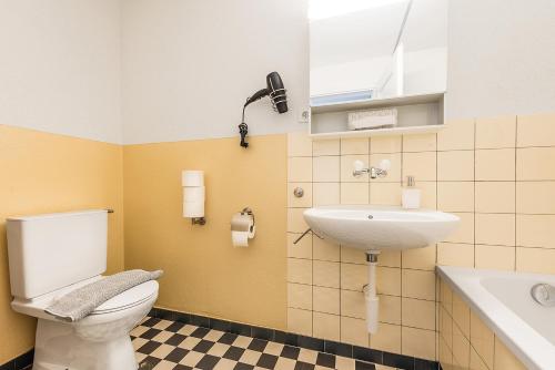 een badkamer met een toilet en een wastafel bij Cooldis G in Kreuzlingen