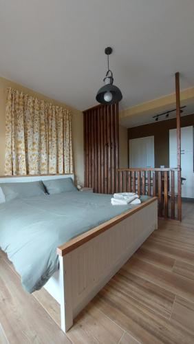 1 dormitorio con 1 cama grande en una habitación en Al Vecchio Lavatoio en Colle Brianza