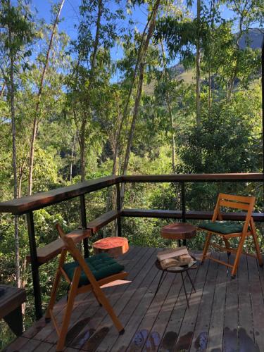 Landskap semula jadi dekat dengan chalet
