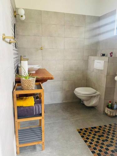 een badkamer met een toilet en een wastafel bij Paisible studio tout confort in Matoury