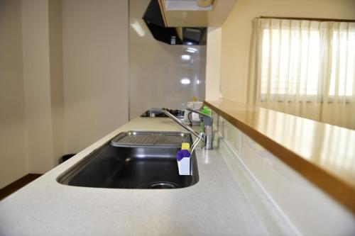 - une cuisine avec un évier et un comptoir dans l'établissement Peace & Harmony, à Nagoya