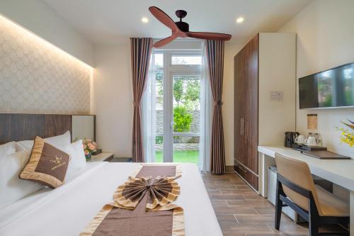 Cama o camas de una habitación en Minh Chien Hotel