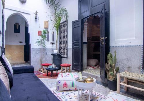 Posezení v ubytování Riad Mamma MARRAKESH