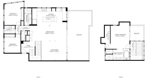 a floor plan of a house at Edge Apartments on Hamilton Island by HIHA in Hamilton Island