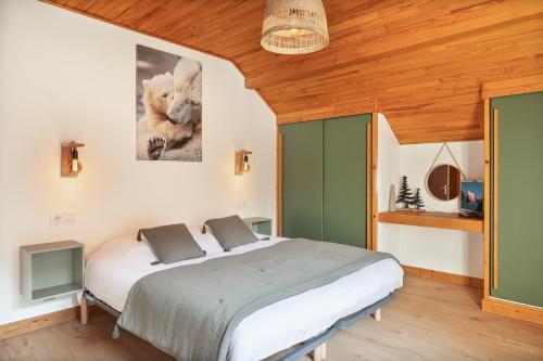 Postel nebo postele na pokoji v ubytování Chalet les 3 Pîtres - 10 personnes - Pelvoux Les Ecrins