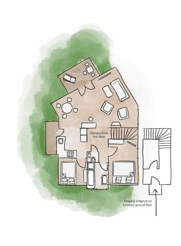 a drawing of a house at Meierhof Appartements in Glücksburg