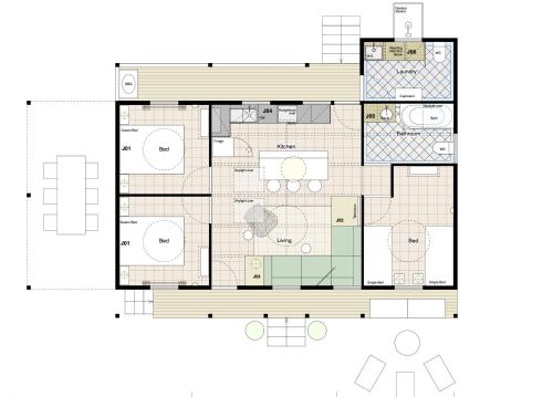 a floor plan of a house at Shell House The South Coast Sandcastles in Huskisson in Huskisson