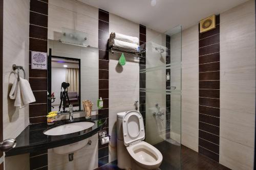 Koupelna v ubytování Click Hotel Yuvraj