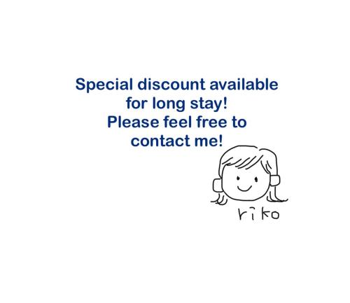 a line drawing of a girl with a spell discount available for long stay at Shibuya apartment SHINSEN in Tokyo