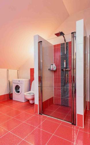 Koupelna v ubytování Apartmány Celnice