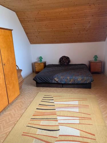 Postel nebo postele na pokoji v ubytování VIL'LAGUNA Apartment with view of Balaton