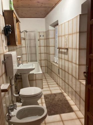 サント・ステーファノ・ディ・カドーレにあるMonicaのバスルーム(トイレ、洗面台付)