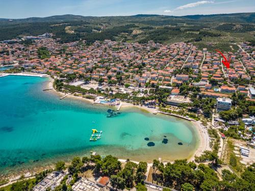 an aerial view of a beach in a resort at House Josipa in Supetar