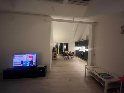 een woonkamer met een flatscreen-tv in een kamer bij Copenhagen (Søborg) in Søborg