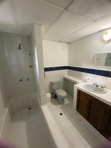 een badkamer met een toilet en een wastafel bij VEGAN ROOM in Barranquilla