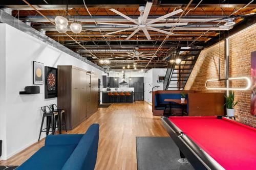 a billiard room with a pool table in it at Hotel Residential of Denver in Denver